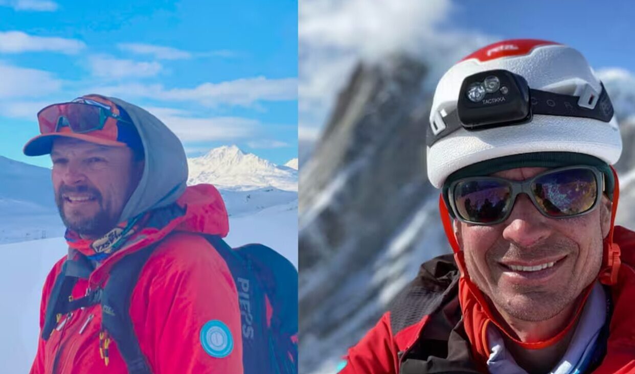 Close shots of the missing climbers while in the mountains.