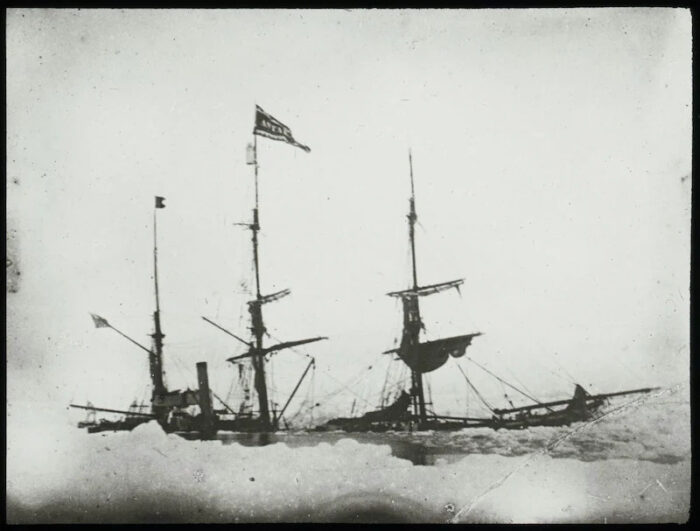 A ship stuck in ice