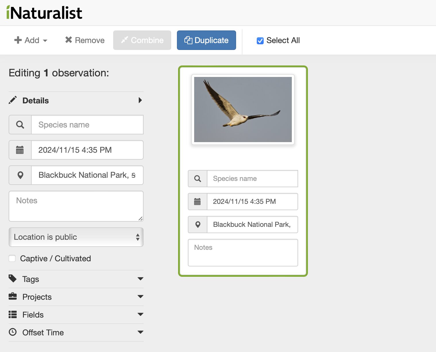 Inaturalist website