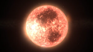 A realistic illustration of a red star.