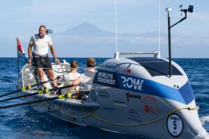 ocean rowers in their boat