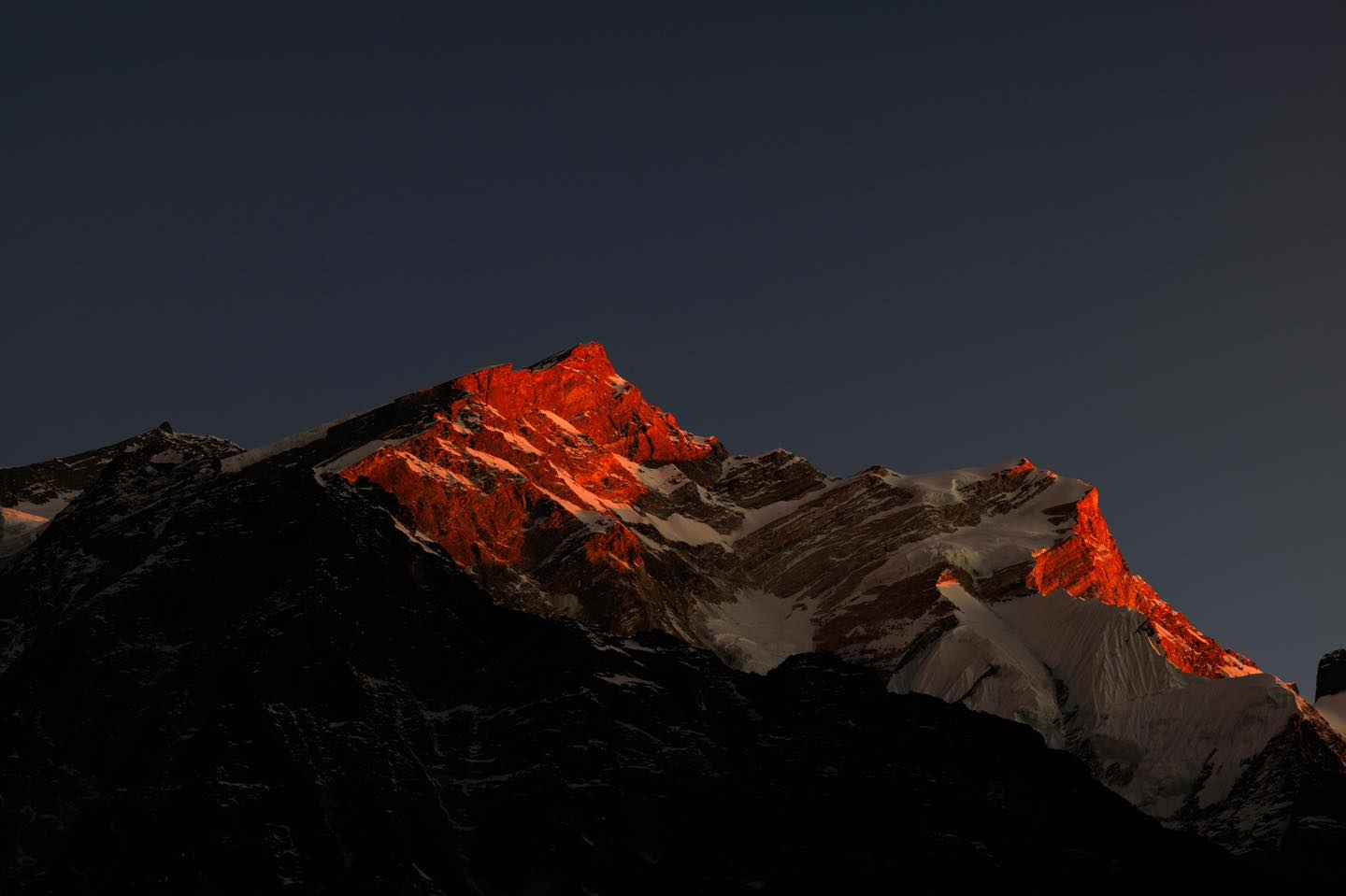 Annapurna summit alpenglow