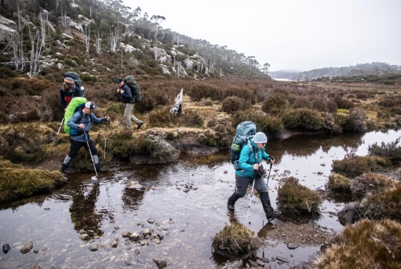 Hiking in Tasmania.