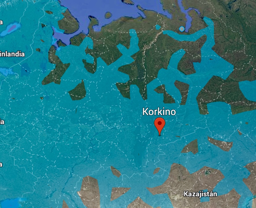 Korkino on Google Earth.