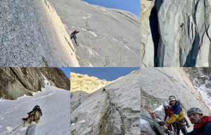 collage of pix from the climb