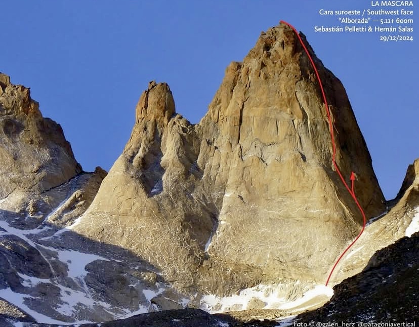 'Alborada', the new route on Cerro La Mascara