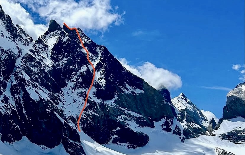 Pelletti's abd Salas' new route on Trono Blanco. 