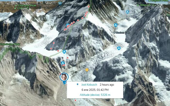 Jost Kobusch's tracker on Everest