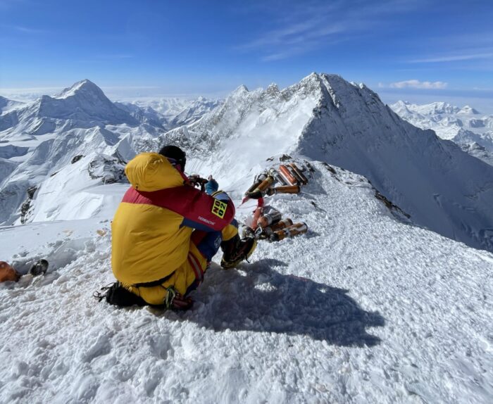 Szilard Suhajda sits down at Everest Balcony