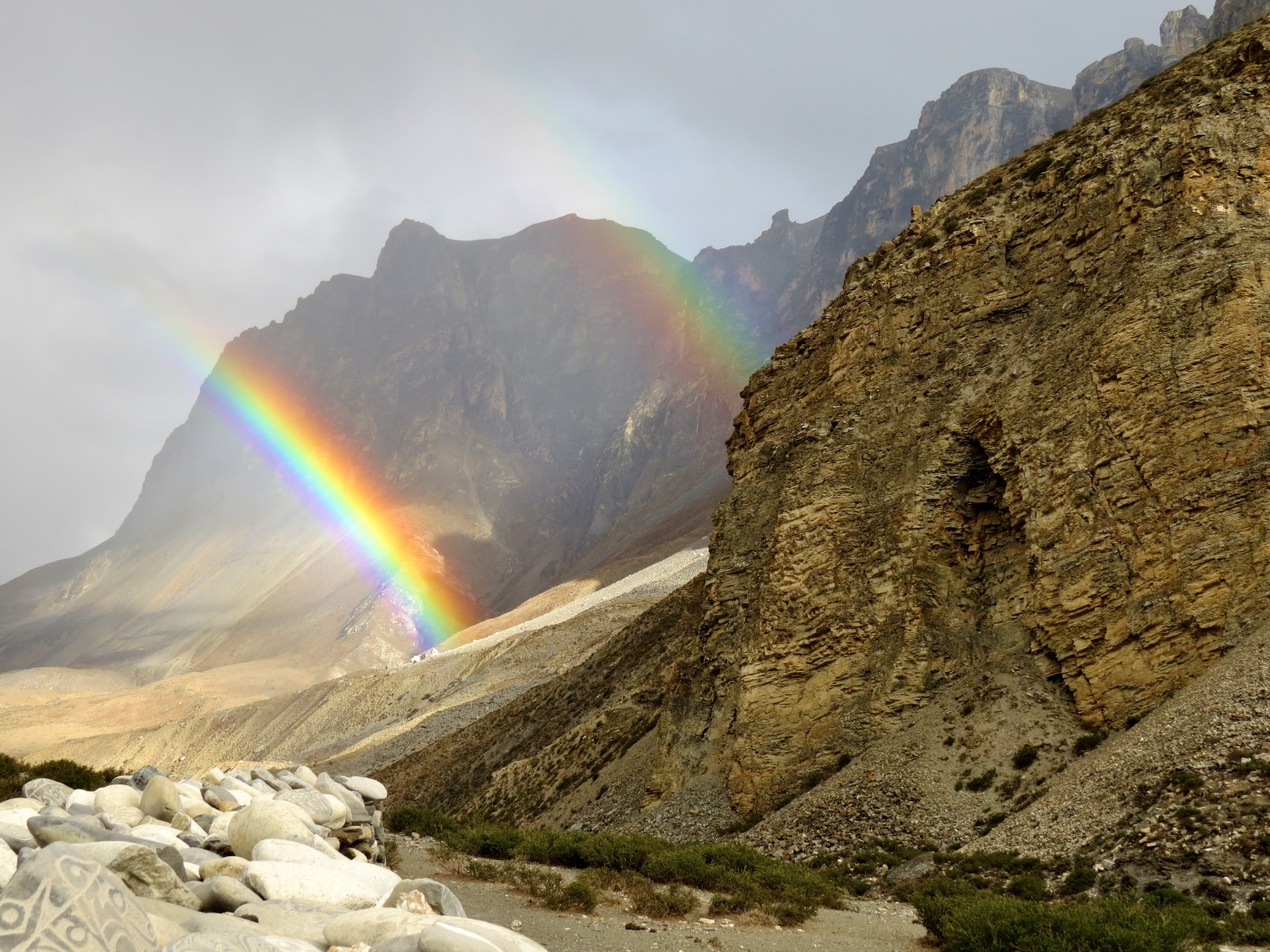 A double rainbow near Chharka Bhot.