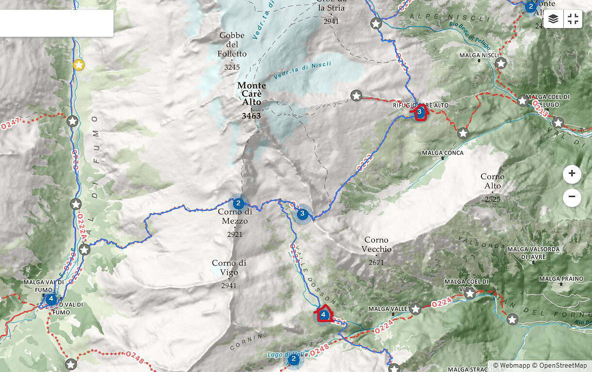 map of Adamello massif