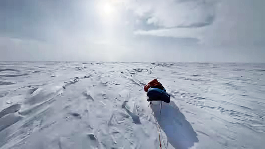 a sled near the South Pole