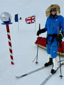 a man at the south pole