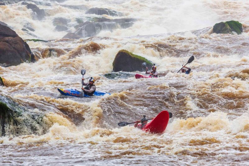 Kayakers on the Ivindo River.