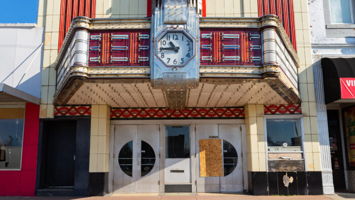 a derelict movie theater