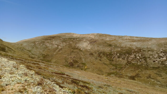 an exposed mountain peak