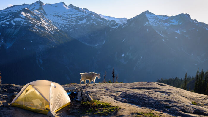 A tent on a ridge