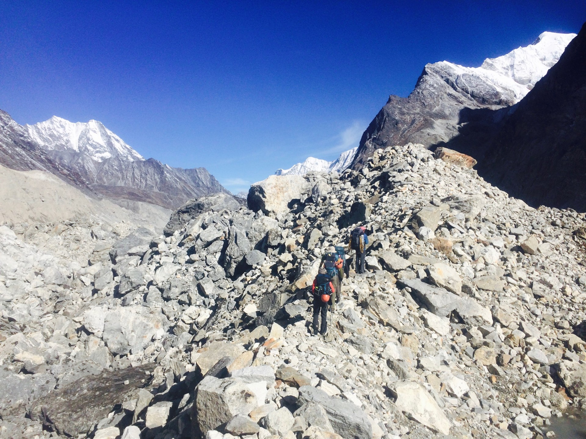 Rolwaling glacier travel.