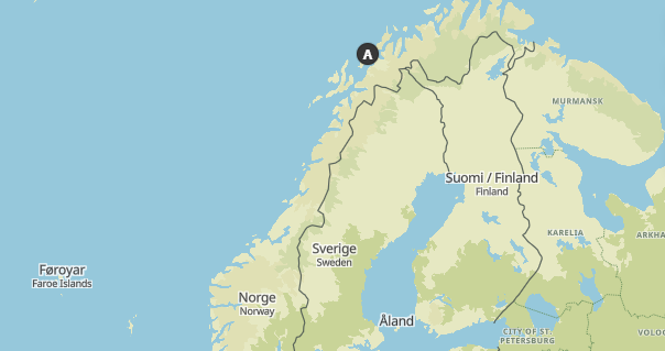 A map of the Scandinavian countries