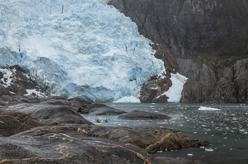 Will Copestake paddling in Patagonia.