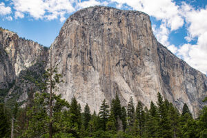 shot of El Capitan's granite face.