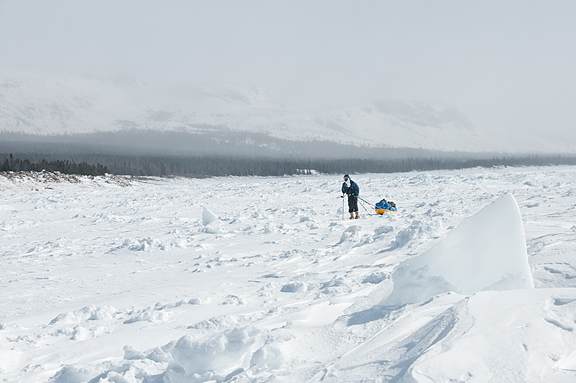 lone figure on frozen river