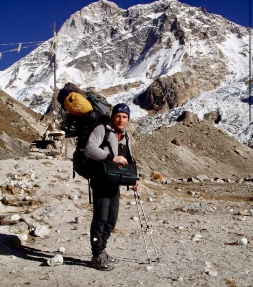 Jean-Christophe Lafaille at Makalu base camp.