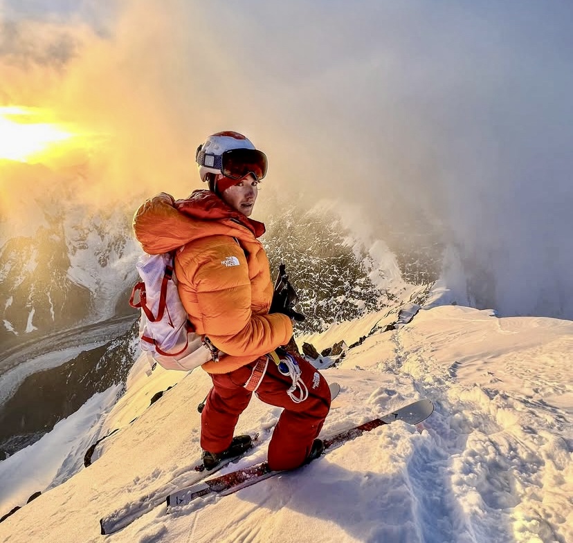 Tom Lafaille, the son of Jean-Christophe Lafaille, during the ski descent from Broad Peak almoat two years ago. Tom became an excellent skier, and IFMGA Mountain Guide. Apart of the his father's climbing legacy, here is Tom, who contues his father's art.