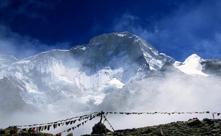 Makalu on a windy day. 