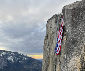 El Capitan with flag