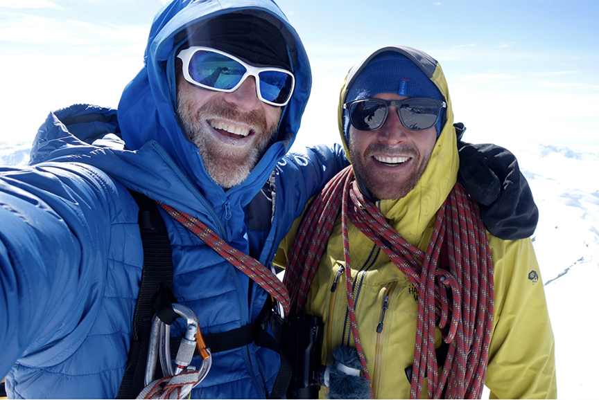 Borge Ousland (left) and Vincent Colliard during a previous expedition.