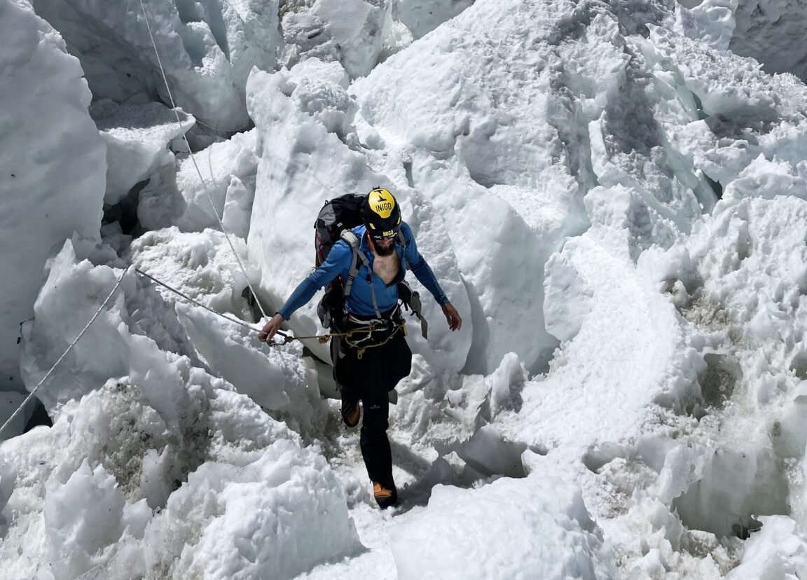 climber in Khumbu icefall