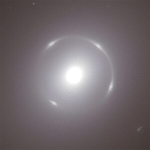 A zoomed in photo of a gravitational lens.