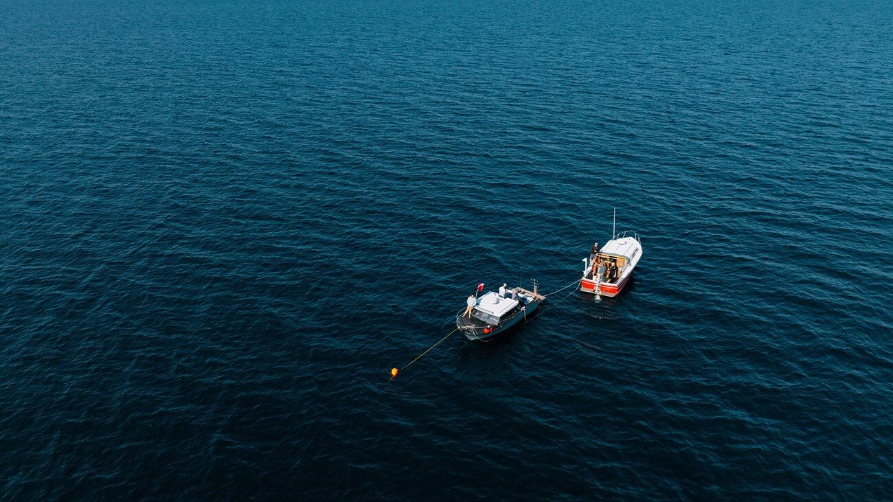 Two boats on Lake Huron.