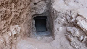 A passage descending into the ground.