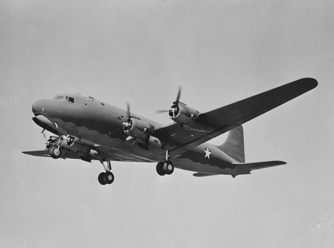 A skymaster in flight