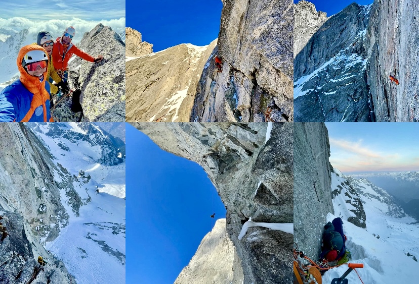 Collage of photos of the climb.