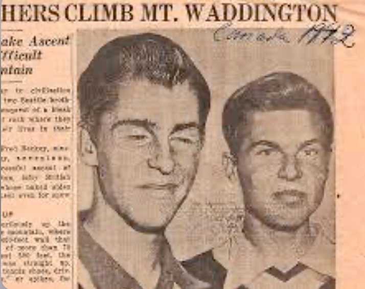 Fred and Helmy Beckey in a newspaper after the successful climb.