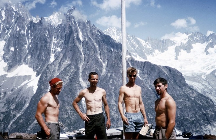 The Aiguille du Fou team: John Harlin II, Tom Frost, Gary Hemming and Stewart Fulton.