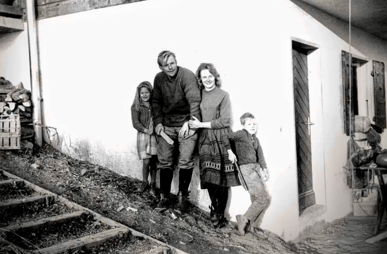 John Harlin and his family in Switzerland.