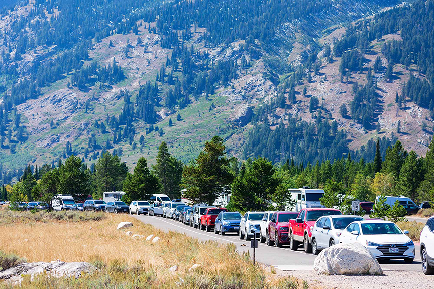 bumper to bumper traffic in a national park