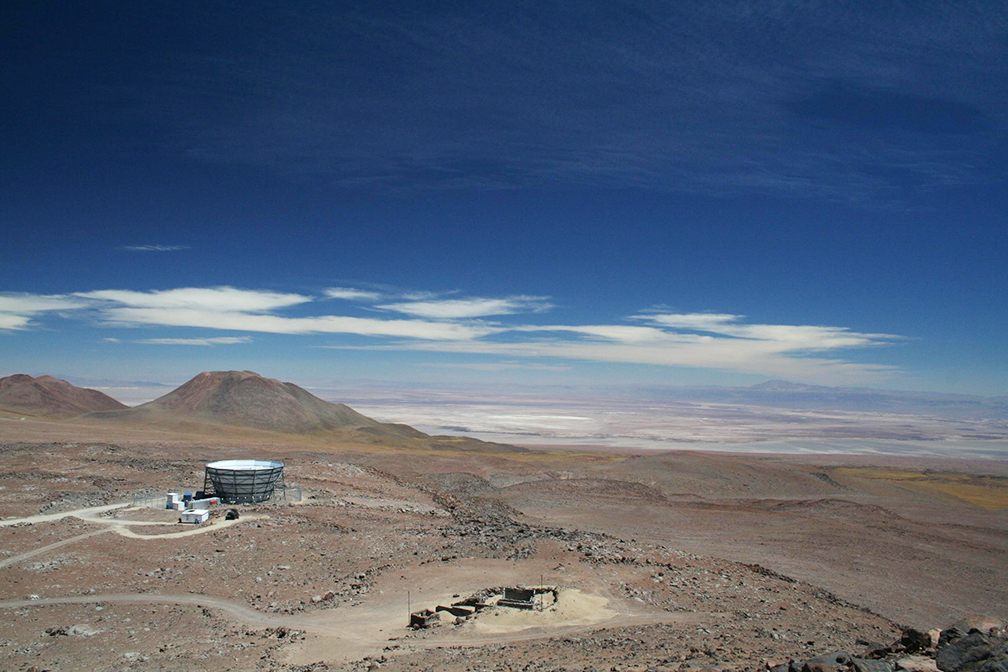 A telescope in the desert.