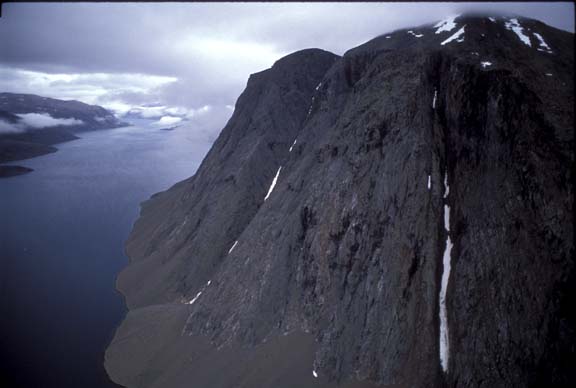 dark mountain from the air