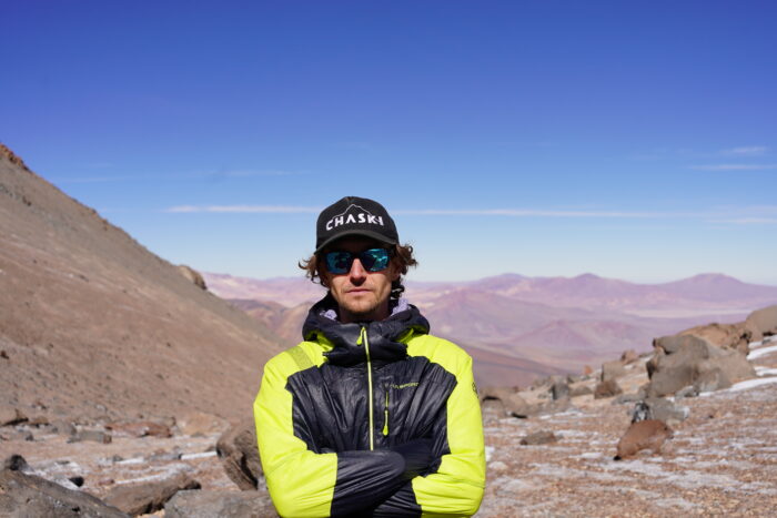 Andrews with sunglasses and back cap at Aconcagua national park