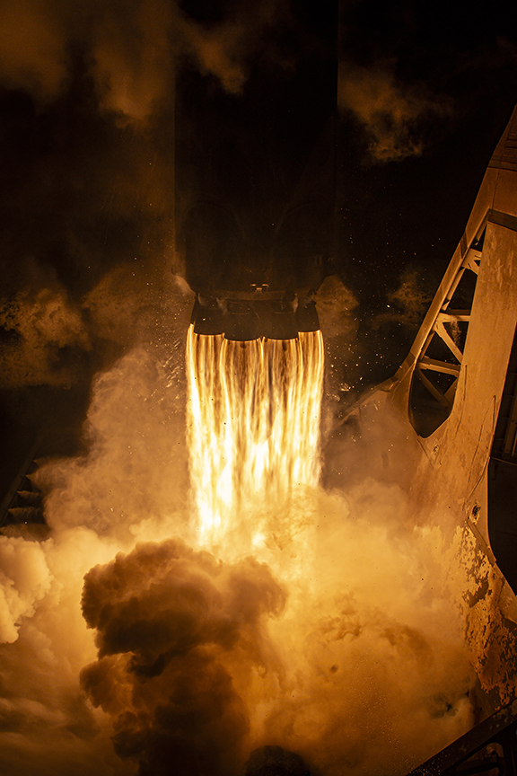 rocket blasts off