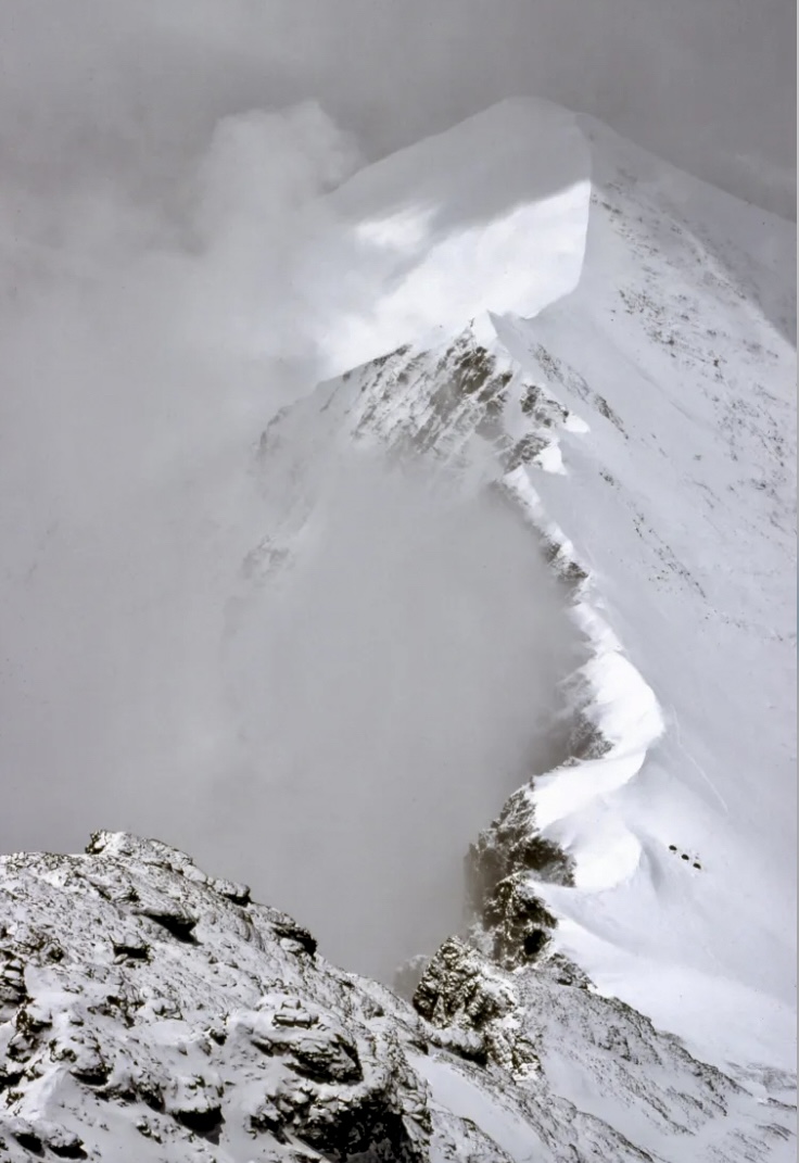 Looking down the West Ridge on Everest, from close to 8,000m.