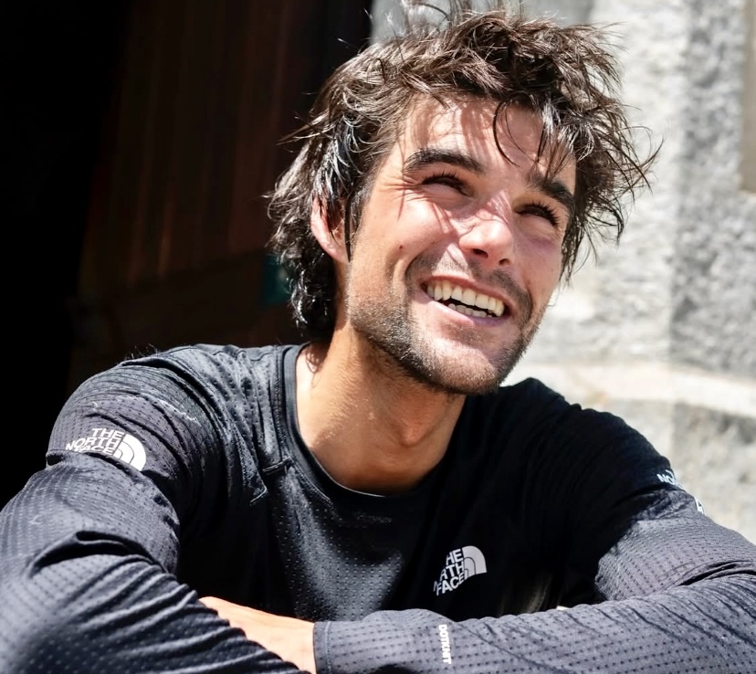 Benjamin Vedrines after his record fast round trip on skis on Mont Blanc.