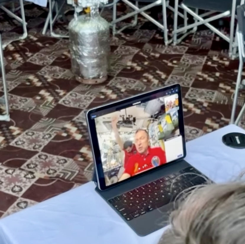 Chatting with the ISS from the tent in Everest Base Camp.