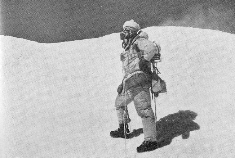 Georges Band at the summit of Kangchenjunga.