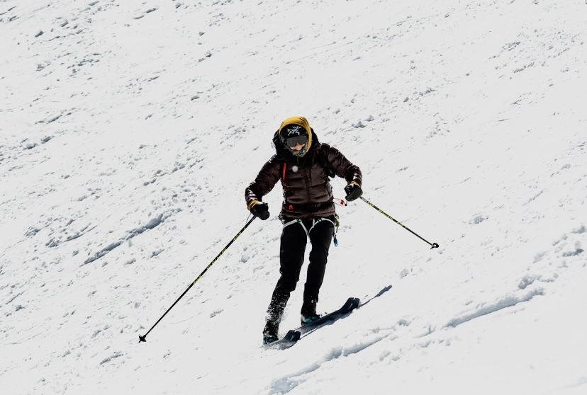 Elise Poncet on Mont Blanc.
